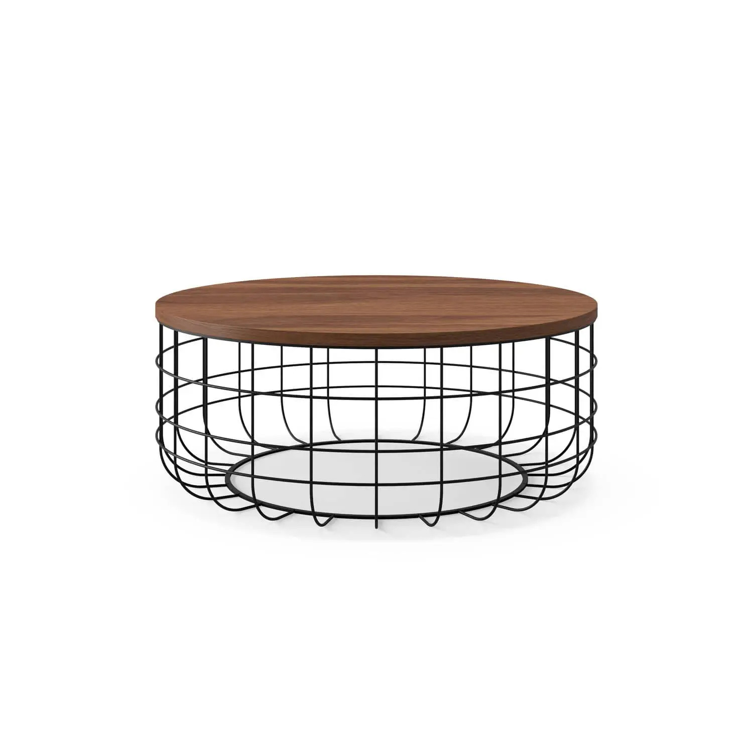 COFFEE TABLE WOODEN TOP WITH WIRE